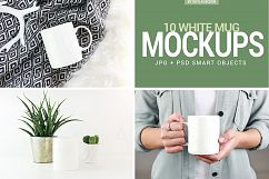 10 Mug mockup bundle, white &amp; green lifestyle stock photos Product Image 6