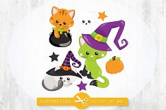 Witchy Poo Kitties cutting files svg, dxf, pdf, eps included - cut files for cricut and silhouette - Cutting Files SG Product Image 1