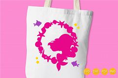 mermaid-wreath cutting files svg, dxf, pdf, eps included - cut files for cricut and silhouette - Cutting Files SG Product Image 3