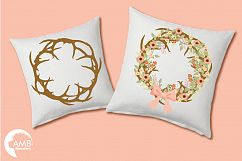 Rustic Antlers and  Florals cliparts, graphics and illustrations AMB-1483 Product Image 3