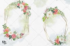 Crystal floral frames, Polygonal gold frame Product Image 3