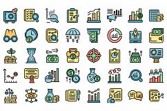 Market forecast icons set vector flat Product Image 1