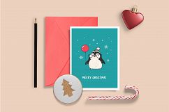 Cute penguin icons, Christmas cards Product Image 2
