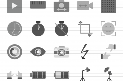 100 Photography &amp; Picture Flat Greyscale Icons Product Image 2