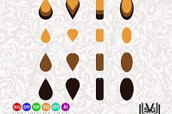 Stacked earrings template SVG - Cut files - leather earrings Product Image 2