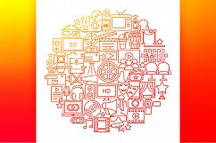 Cinema Line Art Icons Product Image 6