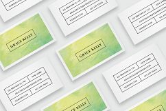 Business card template with watercolor Product Image 2