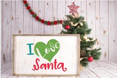 I Love Santa - Christmas SVG Cut File - DXF PNG EPS JPG AI Product Image 5