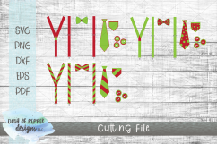 Christmas Suspenders &amp; Bow Tie SVG - Christmas SVG Product Image 1