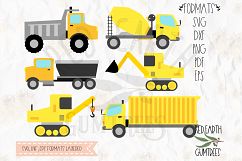 Under construction trucks bundle in SVG,DXF,PNG,EPS,PDF Product Image 1