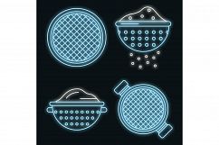 Sieve icons set vector neon Product Image 1