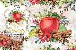 Watercolor Apple Cinnamon design Product Image 1