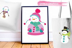 Colorful Snowmans graphics and illustrations Product Image 5