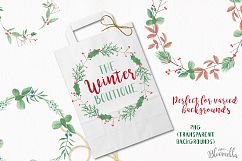 Wonderland Xmas Holly Winter Watercolor Festive Hand Painted Product Image 3