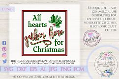 NEW! Farmhouse Christmas Hearts Gather Here SVG DXF LL256G Product Image 1