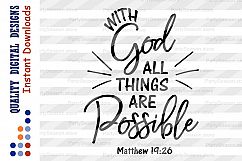 With God All Things are Possible Svg Religious Svg Christian Product Image 2