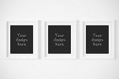 Set x3 white matted frames mockup Product Image 1
