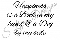 Happiness is a Book and Dog SVG File Product Image 1