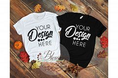 Fall TShirt Bella Canvas 3001 Shirt Mockup White Black Product Image 1
