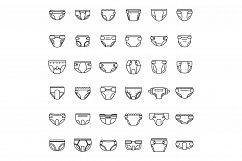 Soft diaper icons set, outline style Product Image 1