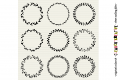 15 svg FLORAL WREATHS floral leaf circle frames - SVG DXF EPS PNG - for Cricut and Silhouette Cameo - clean cutting digital files Product Image 3