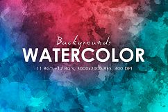 Watercolor Backgrounds &amp; Bonus Product Image 1