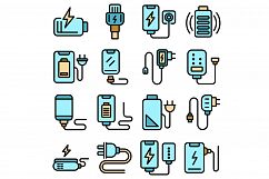 Charger icons set vector flat Product Image 1