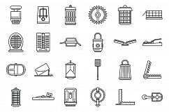 Hunter animal trap icons set, outline style Product Image 1