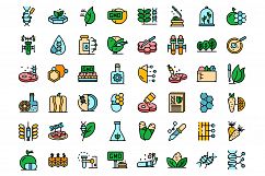 Gmo food icons set vector flat Product Image 1