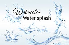 Water splash. Watercolor Product Image 1