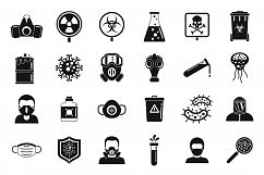 Biohazard toxic icons set, simple style Product Image 1