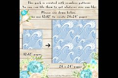 100 Seamless Wave Pattern Digital Papers, Sea Ocean Nautica Product Image 2