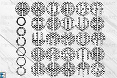 Chevron Circle Monogram Alphabet - Clipart Cutting Files 47c Product Image 2