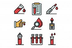 Blood test icons vector flat Product Image 1