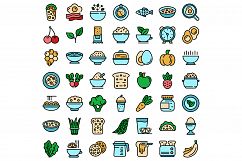 Healthy breakfast icons set vector flat Product Image 1