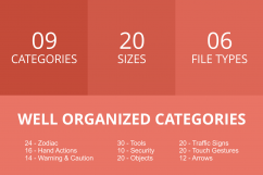 166 Signs &amp; Symbols Line Multicolor B/G Icons Product Image 3