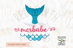 Merbabe, mermaid babe, mermaid tail in SVG,DXF,PNG,EPS,PDF Product Image 1