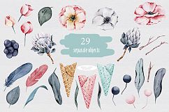 Floral icecream big watercolor set Product Image 2