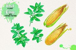 Watercolor Vegetables, Herbs, Green Product Image 4