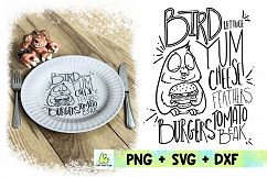 Bird and his Hamburger Hand Drawn SVG Kitchen Design Product Image 3