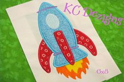 Space Rocket Machine Applique Embroidery Design Product Image 2