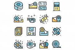 Scotch tape icons set vector flat Product Image 1