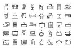 Work space organization icons set, outline style Product Image 1