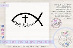 We Believe Fish with Cross Religious SVG DXF LL023E Product Image 1