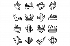 Multitool icons set, outline style Product Image 1