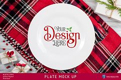 Plate Mock up for Christmas, Holiday styled stock photo Product Image 1