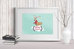 Sweet Christmas: hand drawn set with cute animals Product Image 14