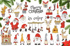 Merry Christmas decoration Set with cute Santa SVG Cut files Product Image 6