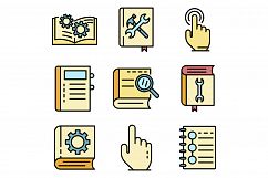 User guide icons set vector flat Product Image 1