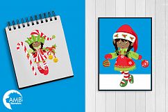Christmas African American elves clipart, graphics, illustrations AMB-196 Product Image 2
